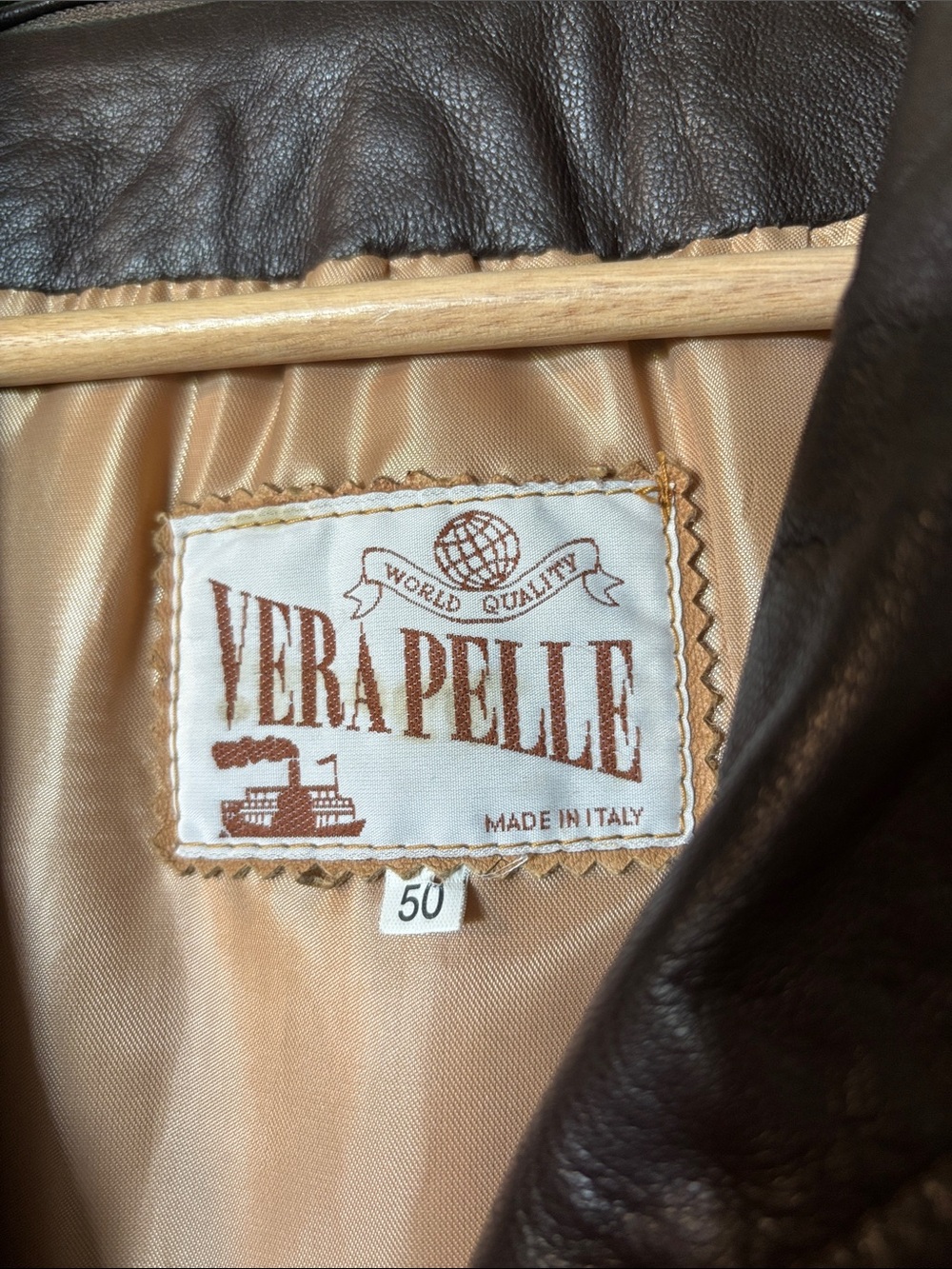 Vintage Vera Pelle Tan Vegan Leather Jacket with Brown Hood Women’s Medium Fair - Picture 2 of 10